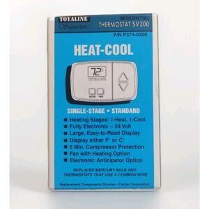 Totaline Residential Single Stage Thermostat SV200 1- Hot/ 1- Cold Standard